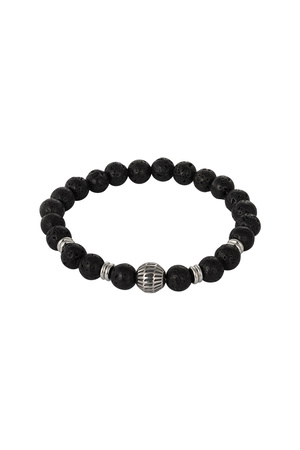 Simple men's bead bracelet charm - black h5 