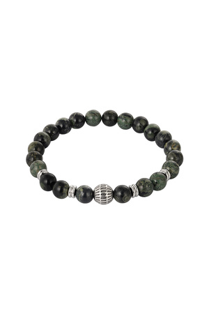 Simple men's bead bracelet charm - dark green h5 