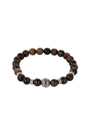 Simple men's bead bracelet charm - brown black h5 