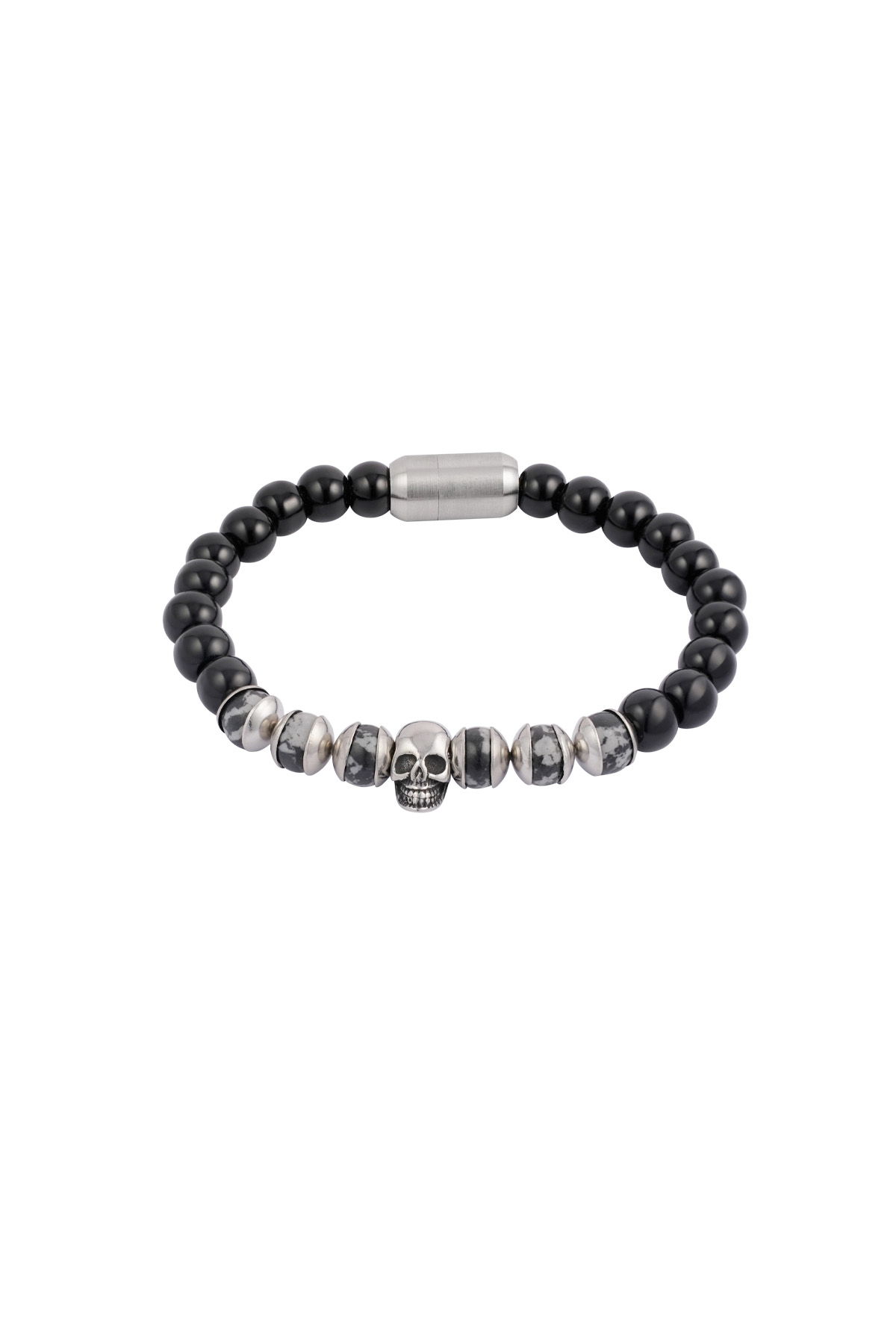 Pulsera con cuentas y calavera - negro/azul  h5 Imagen3