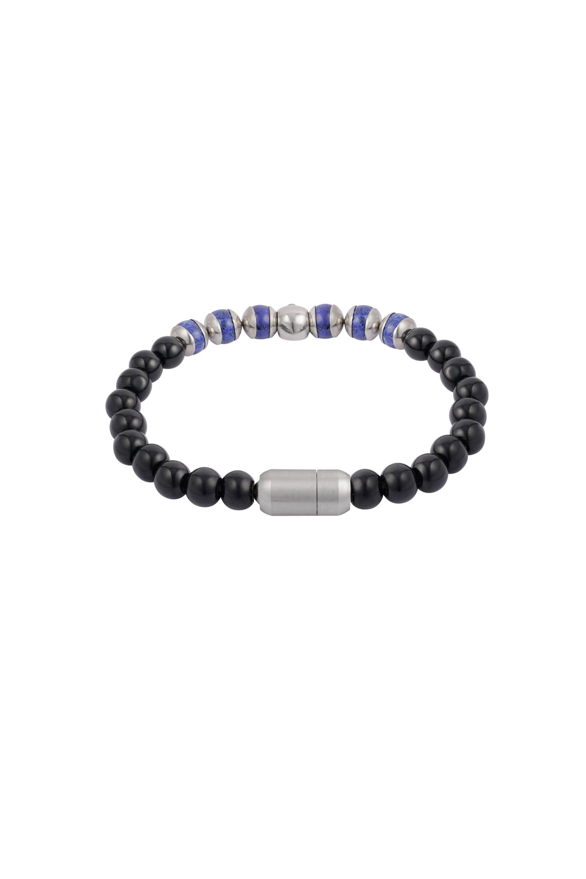 Armband mit Perlen und Totenkopf - schwarz/blau  h5 Bild4