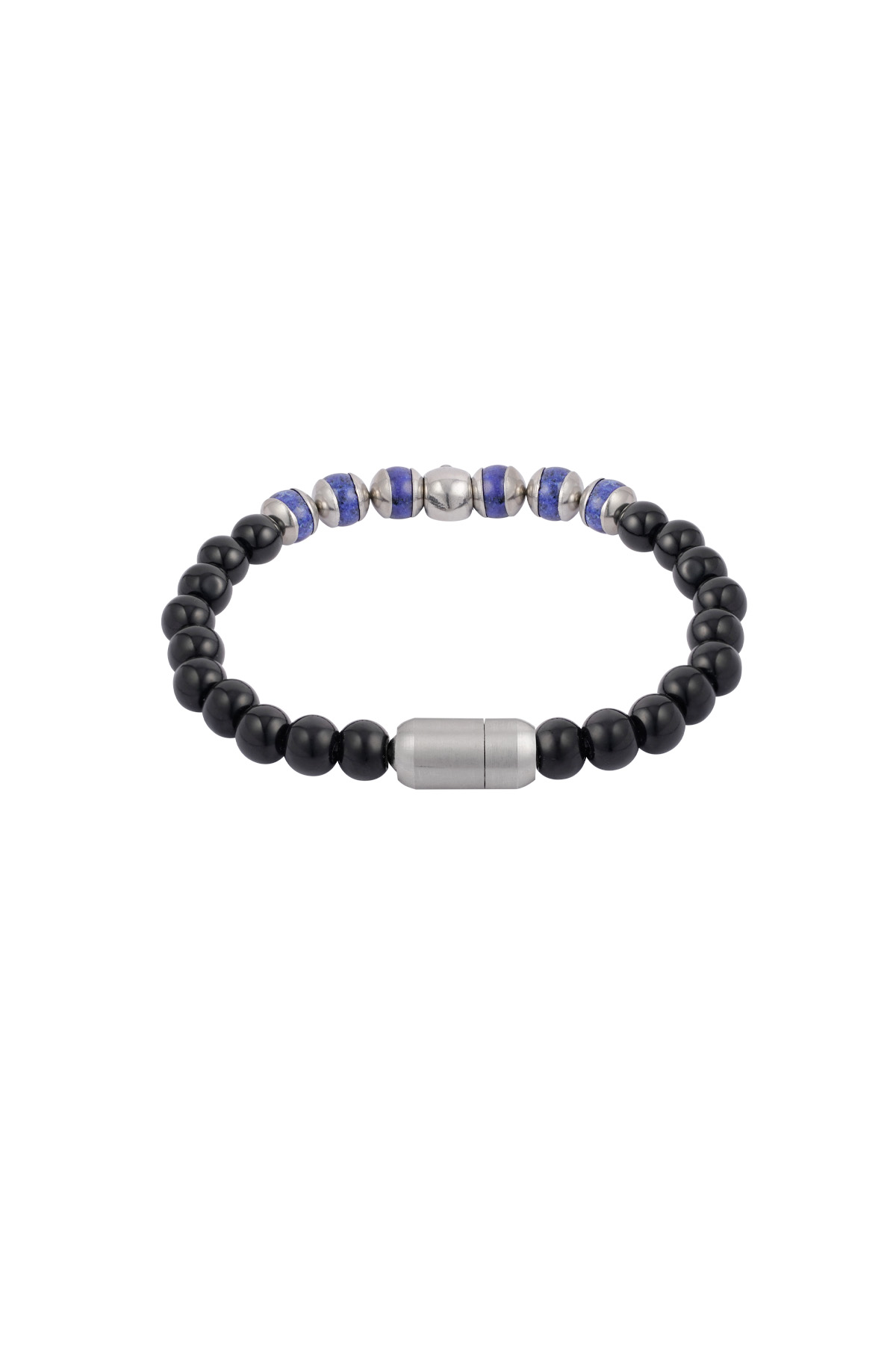 Bracciale con perline e teschio - nero/blu  h5 Immagine4