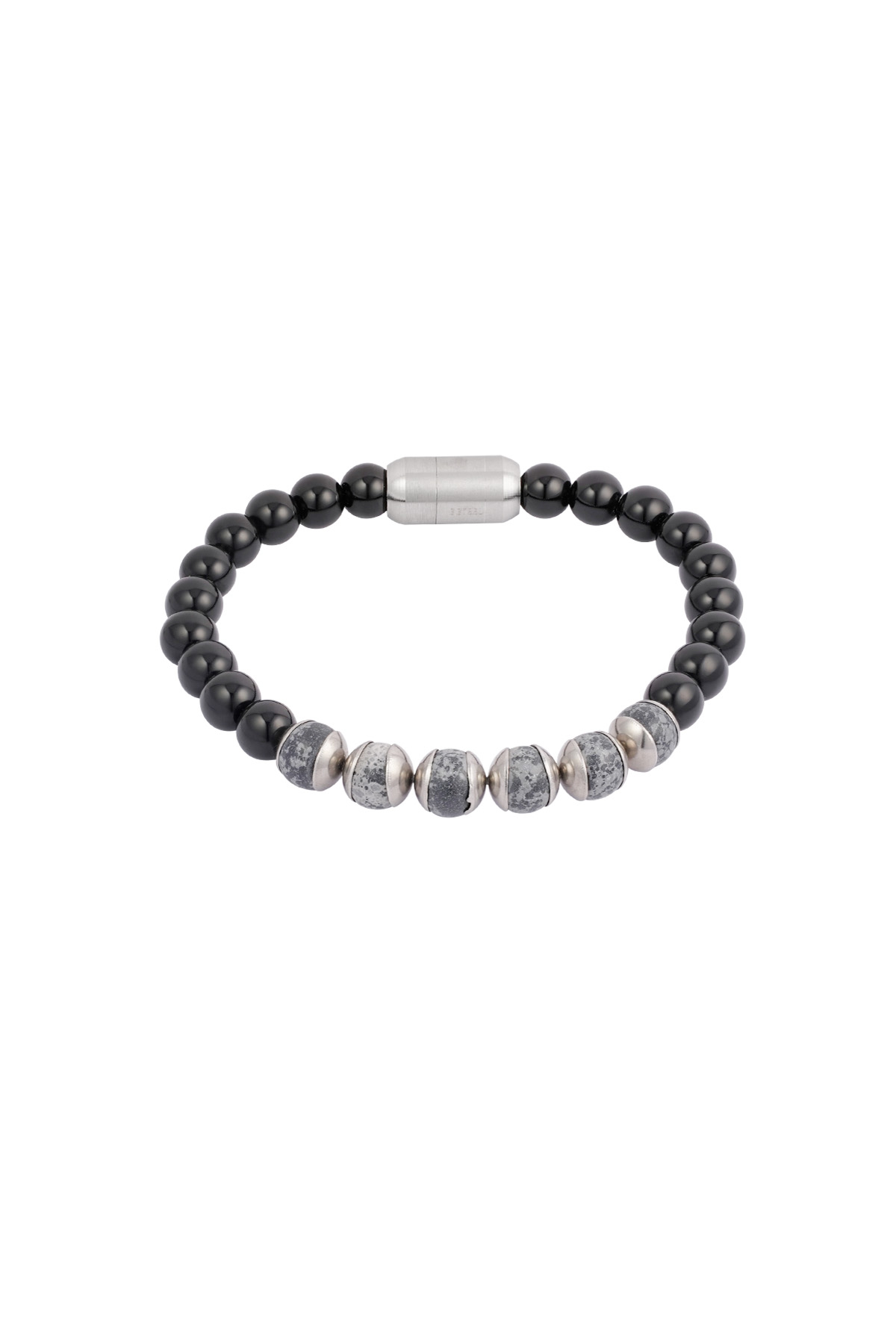 Bracelet homme manchette avant-garde - noir 