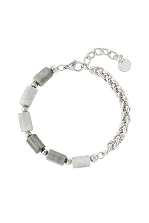 Bracelet mi-chaine mi-charms - gris foncé h5 