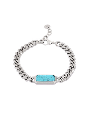 Link bracelet with stone - silver  h5 