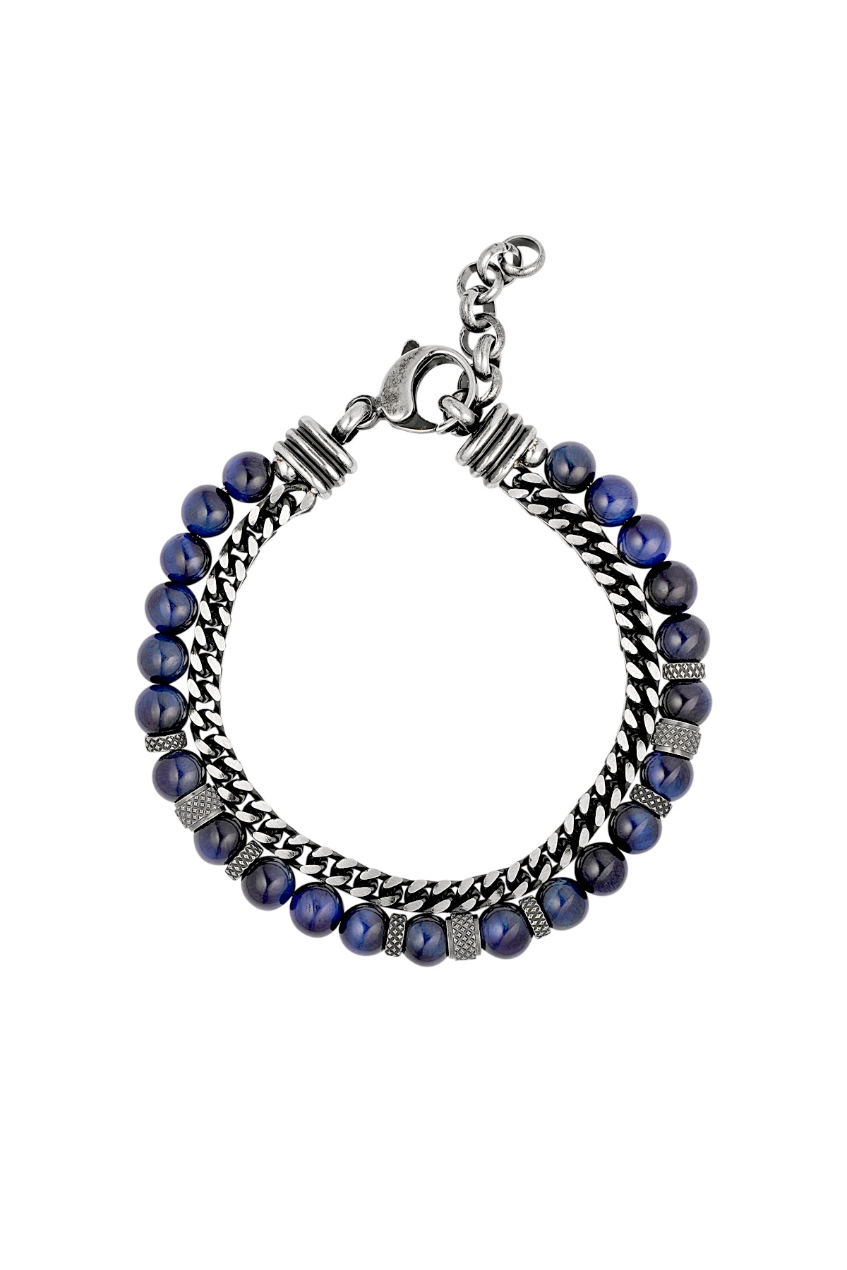 Bracciale da uomo con perle di fenice - blu scuro  h5 