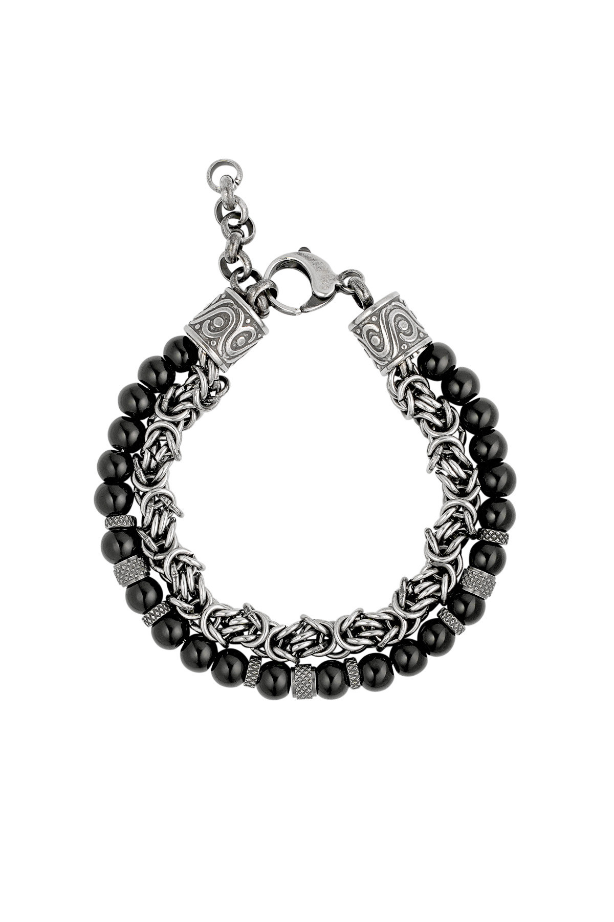Men's bracelet nexus - black silver h5 