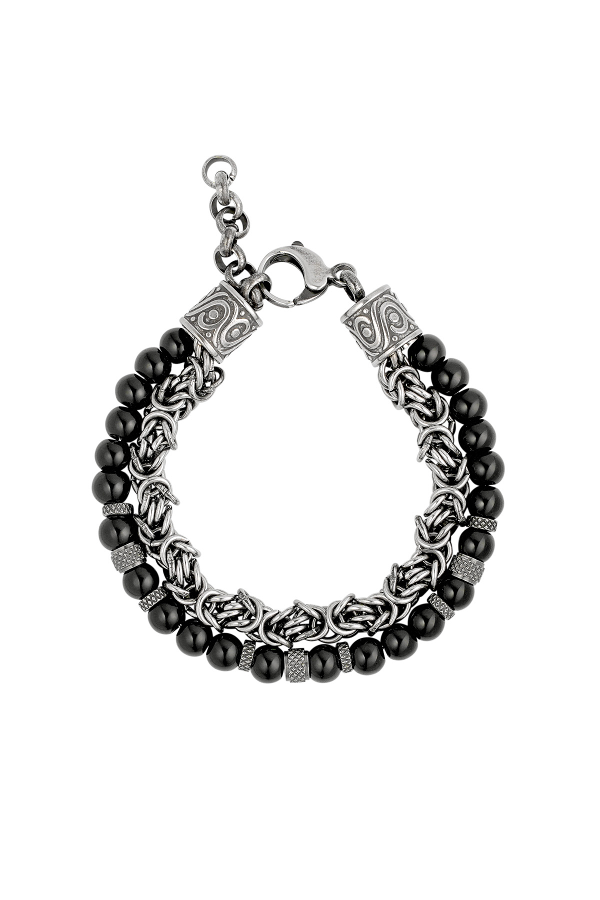 Men's bracelet nexus - black silver 