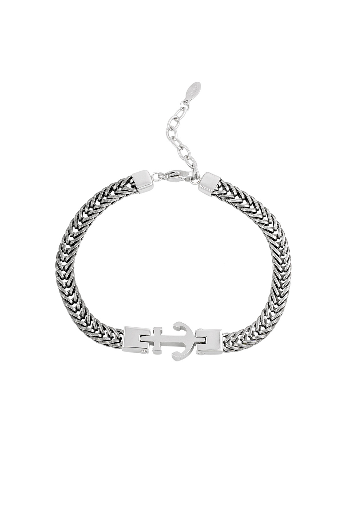 Men's bracelet anchor cuff - silver Picture3