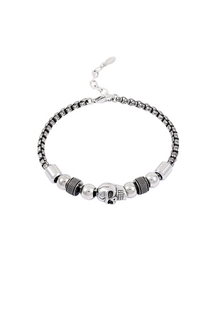 Men's bracelet with skull charms - silver  h5 