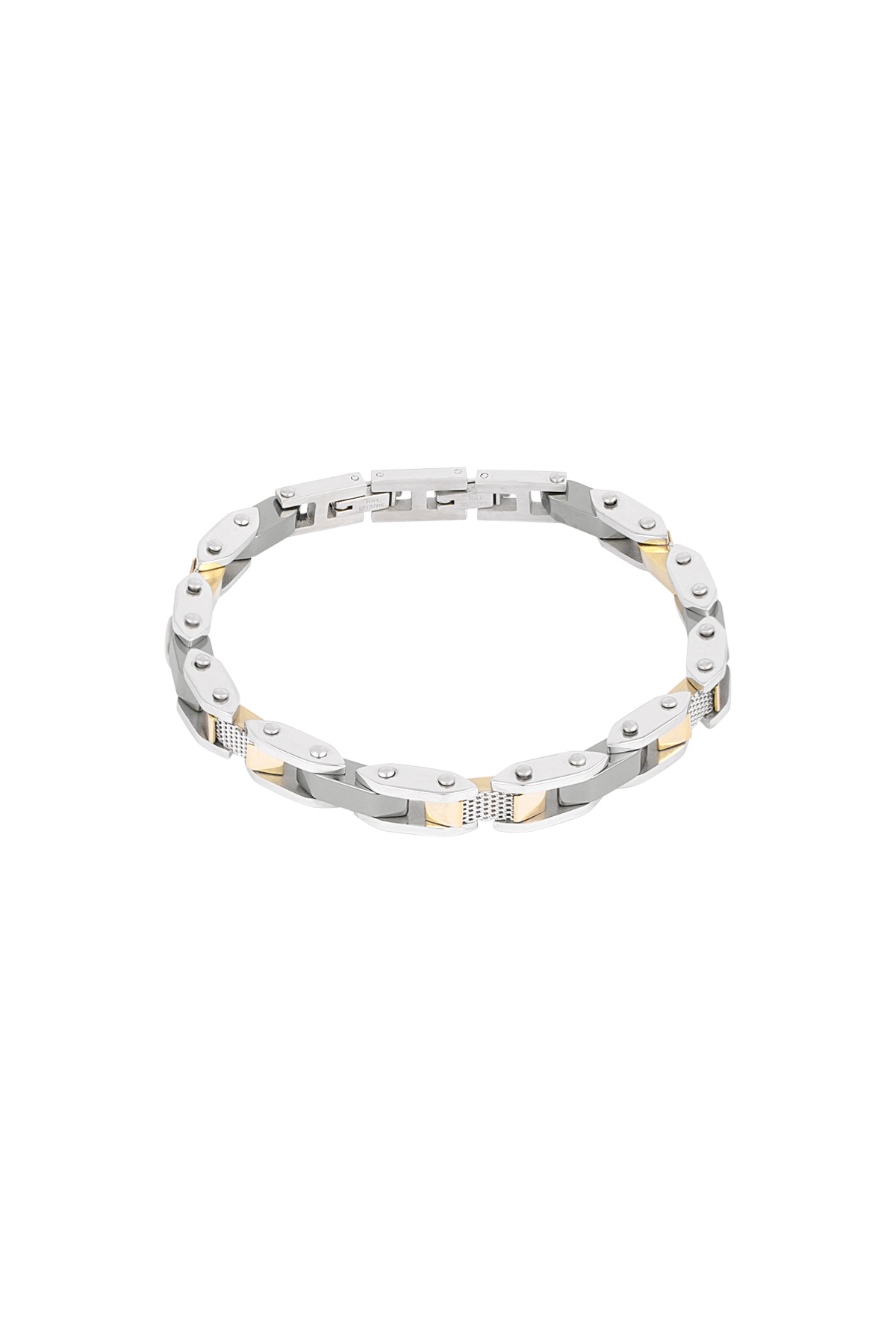 Men's bracelet summit band - silver gold