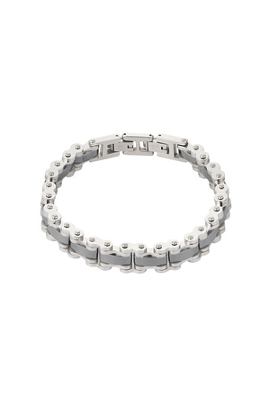 Simple linked men's bracelet - silver h5 