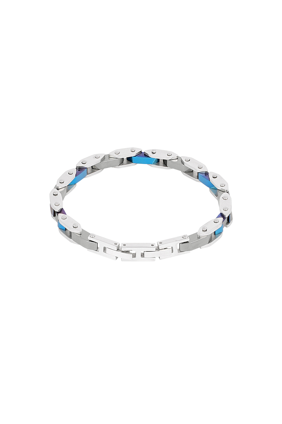 Heren armband evo strap - zilver blauw h5 