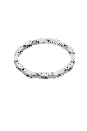 Double chained men's bracelet - silver h5 