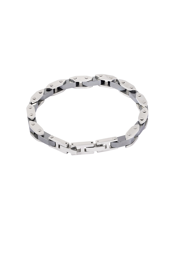 Double chained men's bracelet - silver Picture6