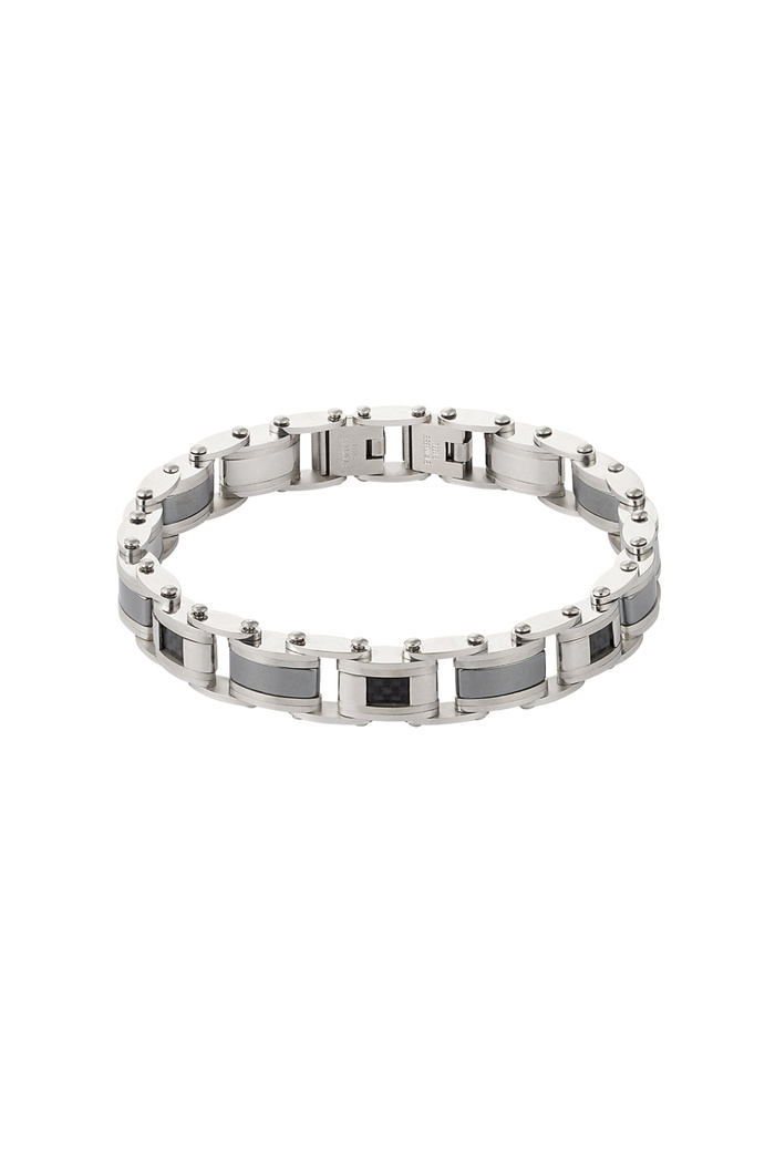Coarsely linked men's bracelet classy - silver 