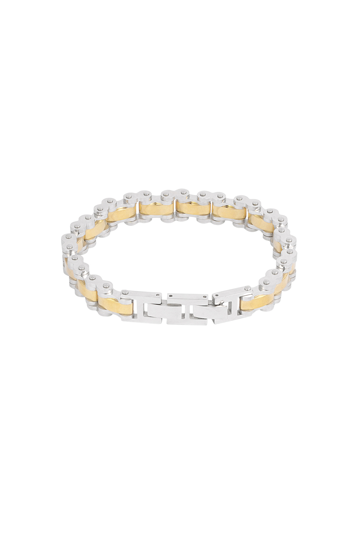 Bracelet manchette fusion homme - argent doré Image2