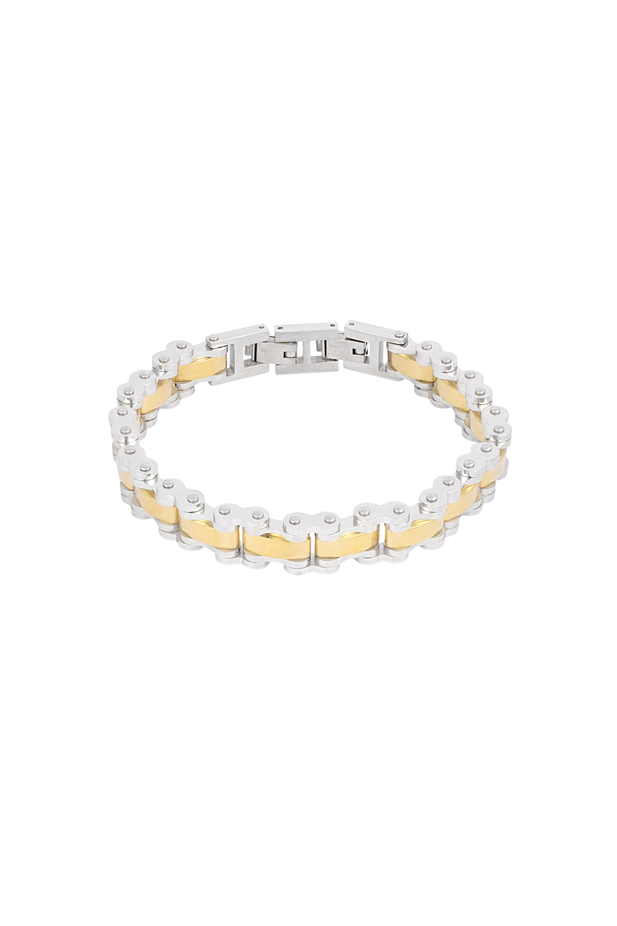 Men's bracelet fusion cuff - silver gold