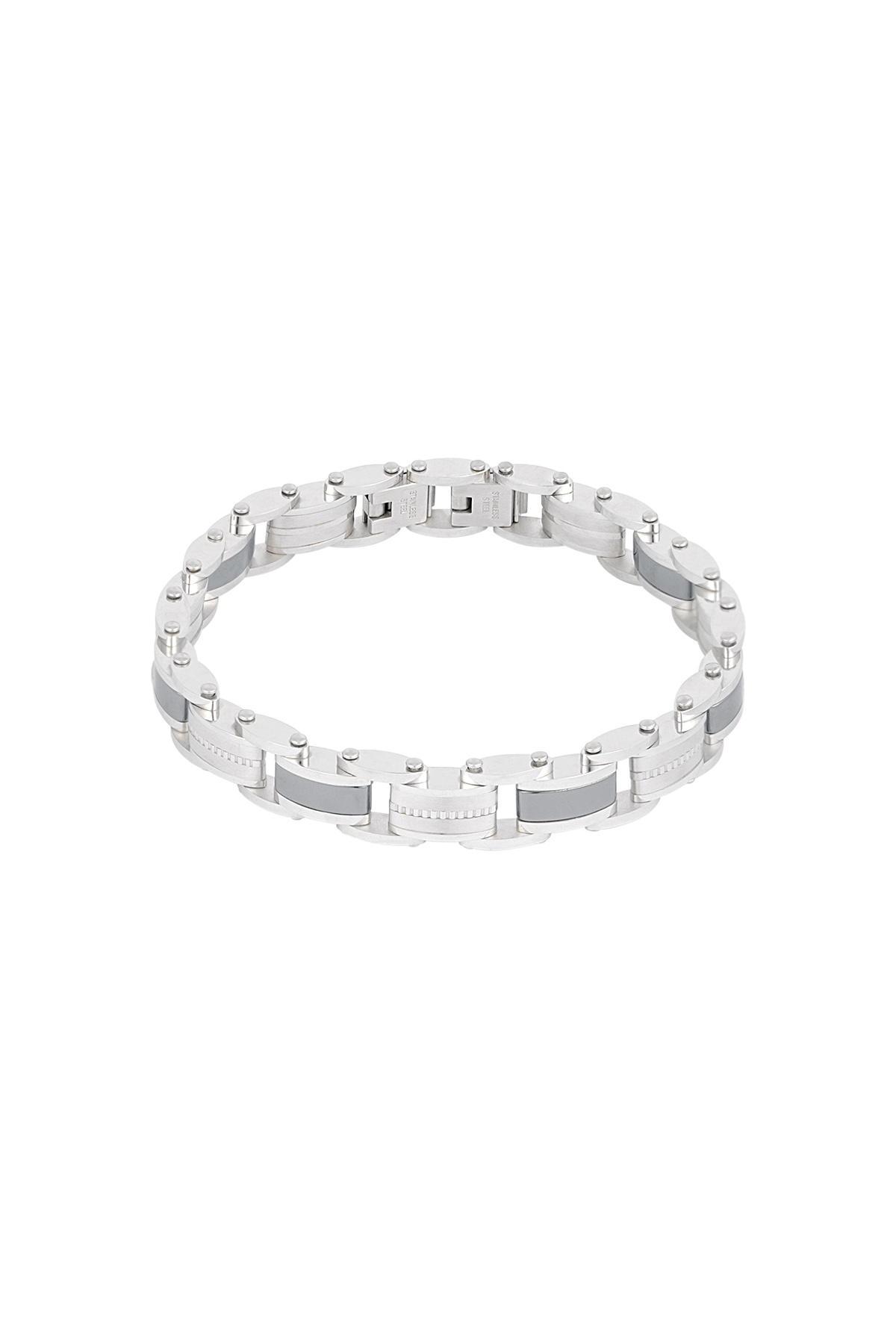 Pulsera de hombre de acero eslabonada - plata-1cm h5 Imagen3