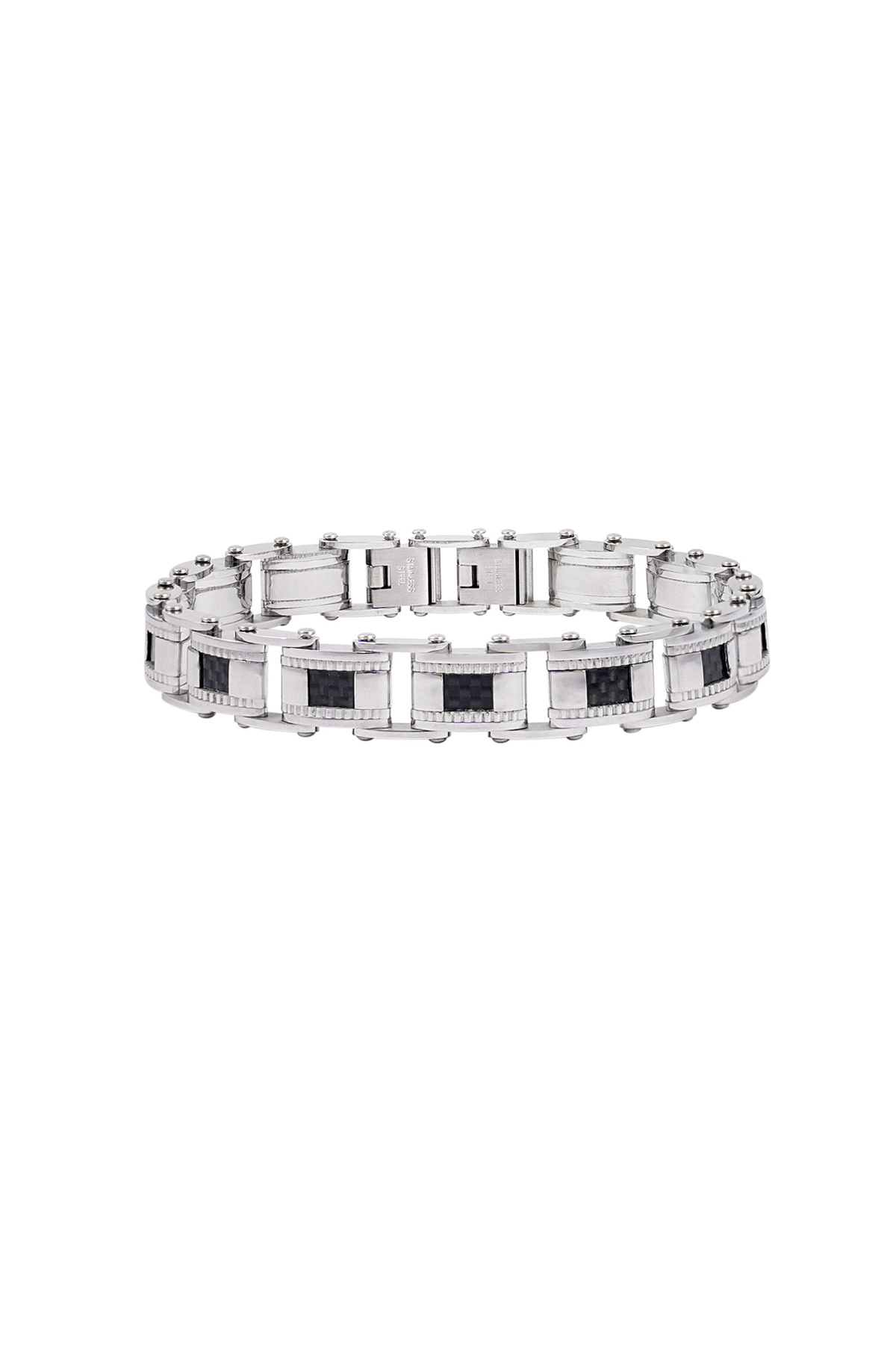 Casual men's bracelet - black/silver 