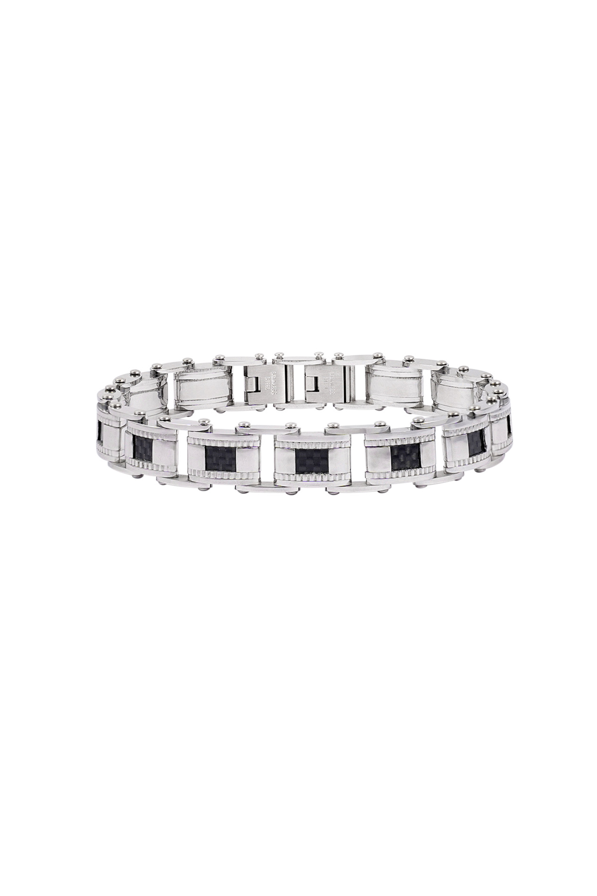 Casual men's bracelet - black/Silver color 