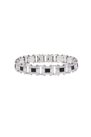 Casual men's bracelet - black/silver  h5 