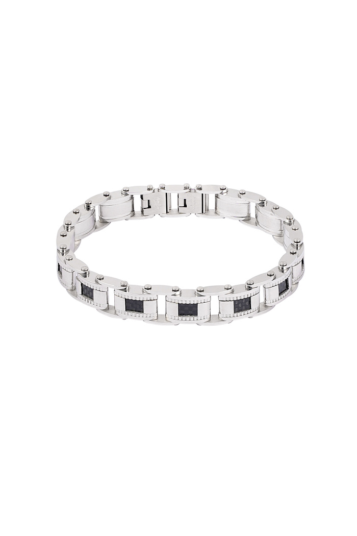 Casual men's bracelet - black/silver  Picture3