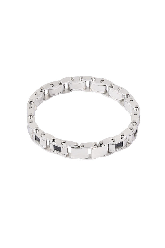 Casual men's bracelet - black/silver  Picture4