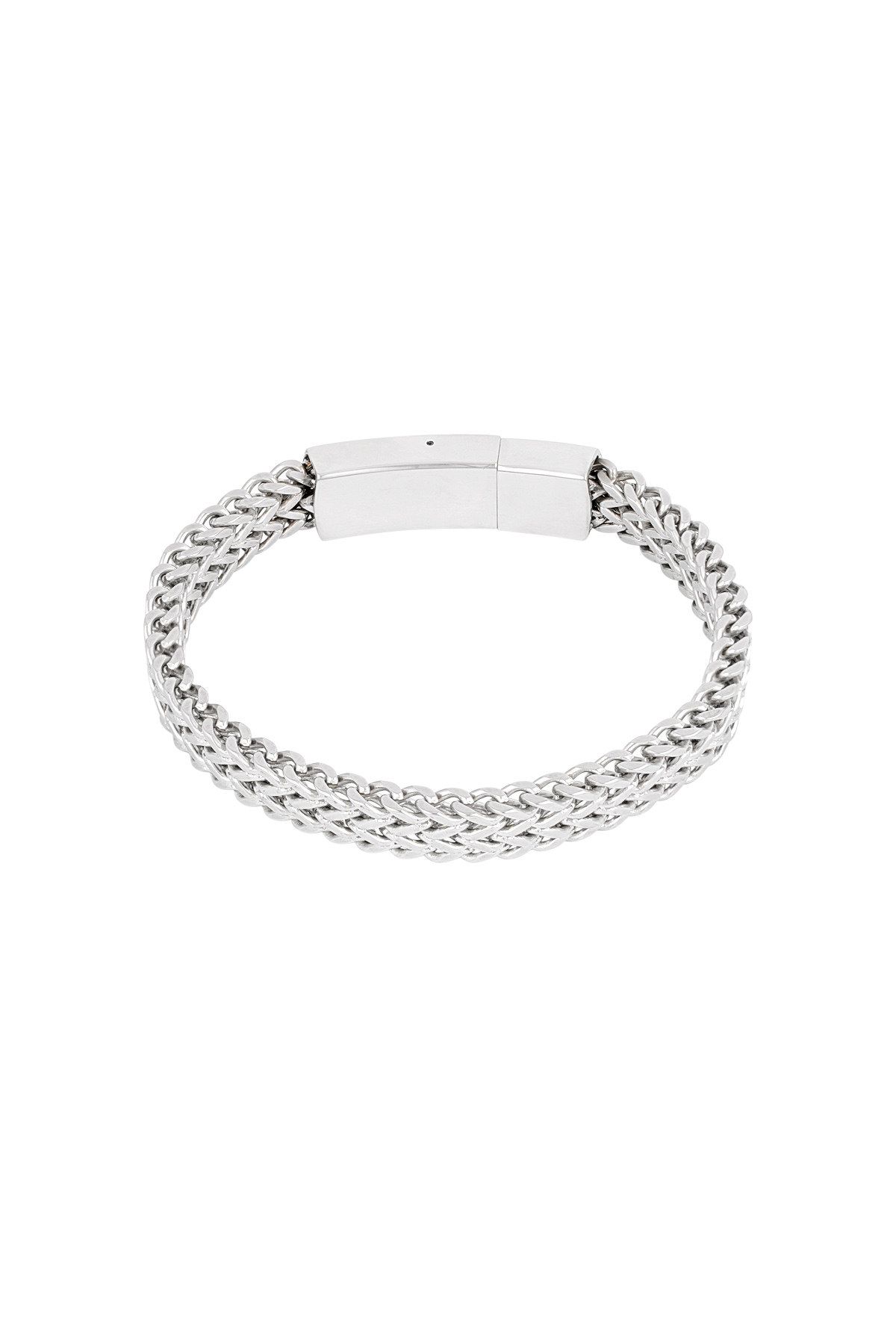 Men's bracelet steel stripe - silver 