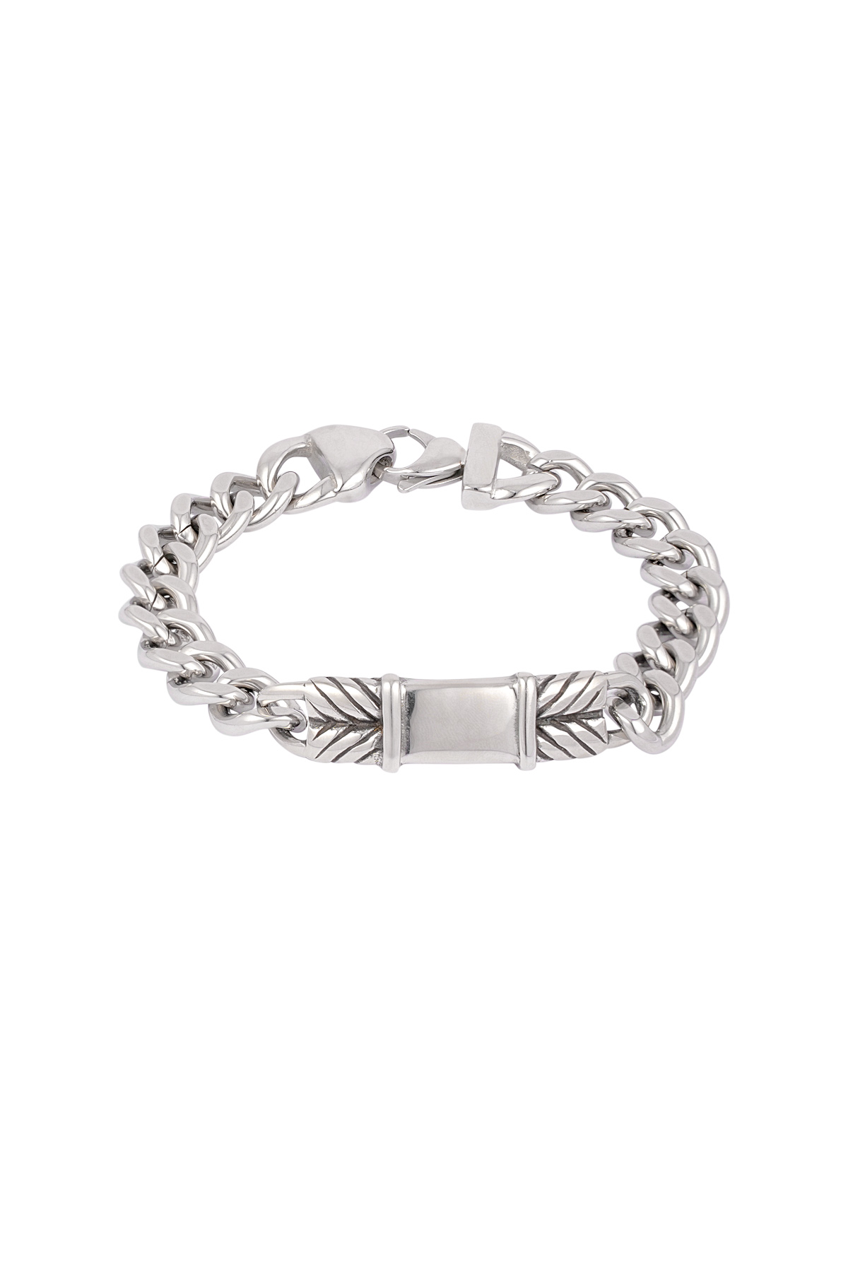 Herrenarmband Titanverschluss - Silber 