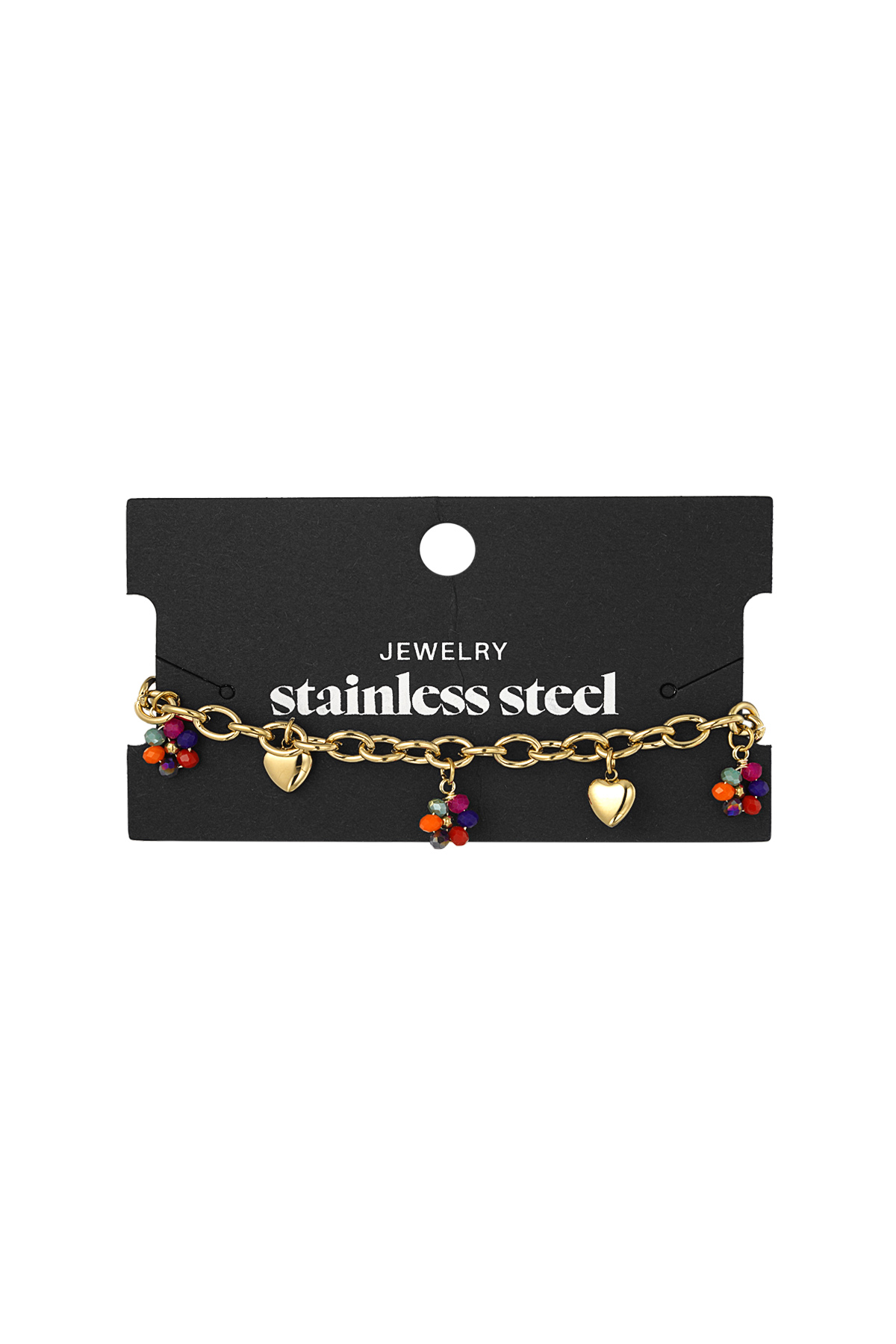 Charm bracelet with colored charms - gold Picture4