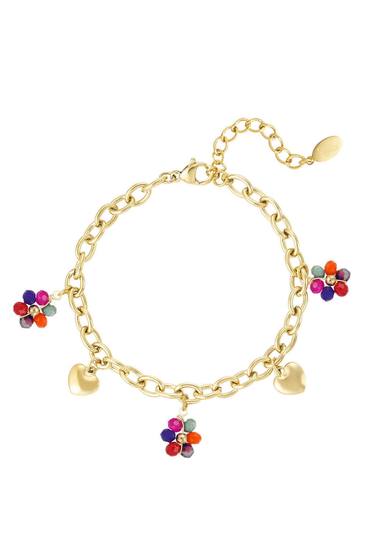 Bettelarmband mit farbigen Charms - gold h5 