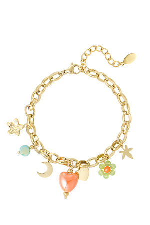 Charm bracelet with colored charms - gold h5 