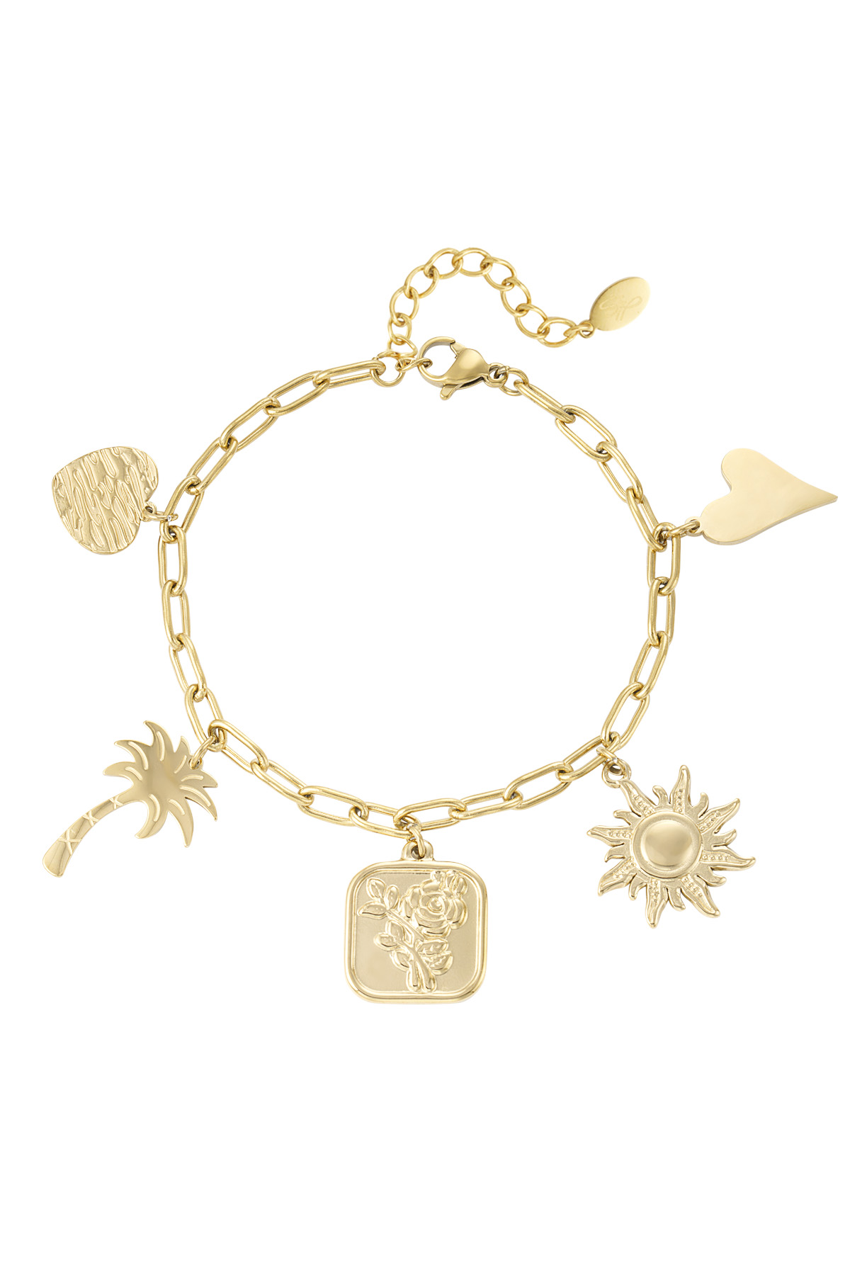 Bracelet pendentif chaîne rétro - doré