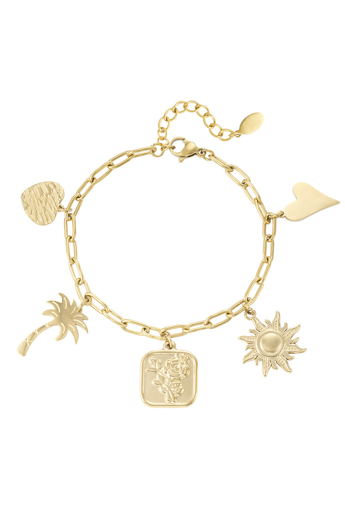 Bracelet pendentif chaîne rétro - doré 
