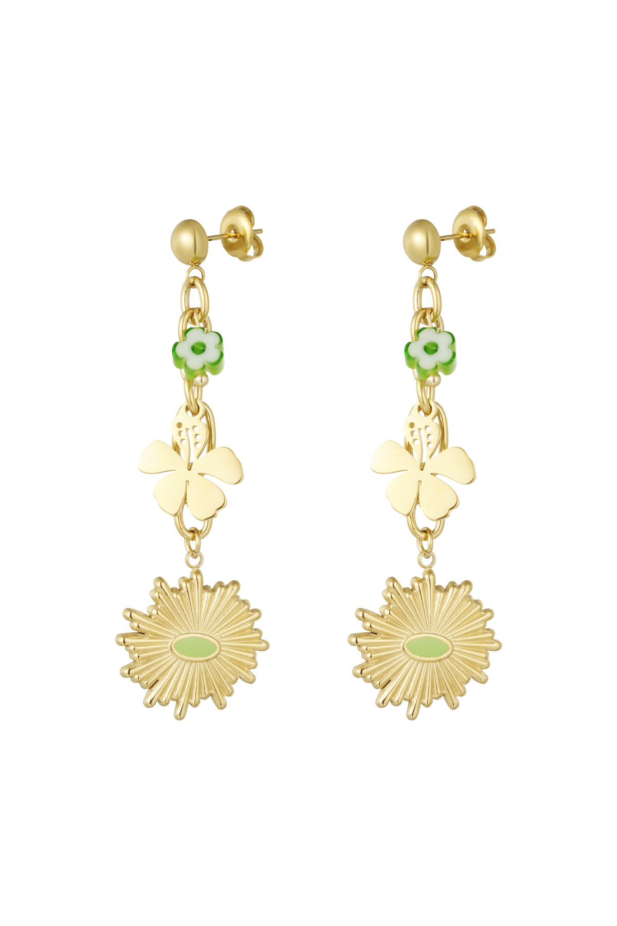 Earrings floral flawless - gold