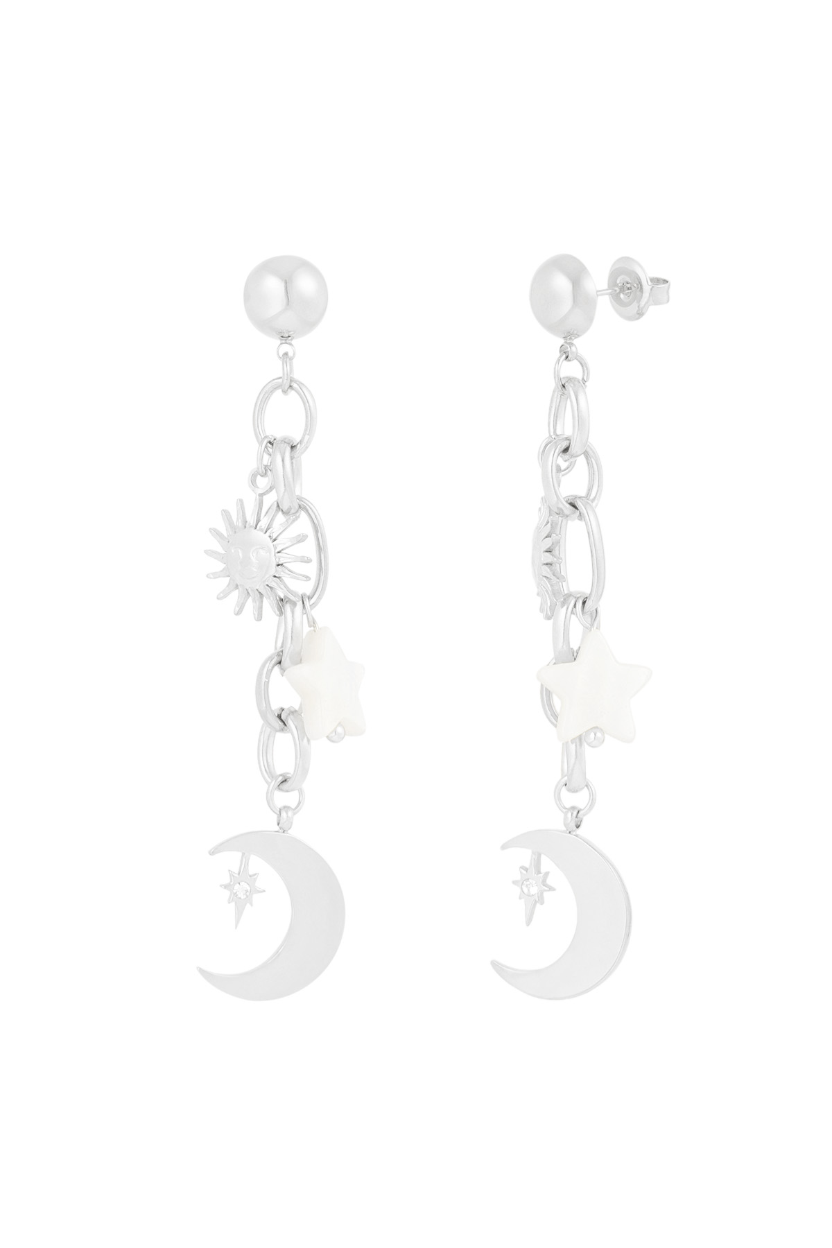 Pendientes brillo de estrellas - plata h5 