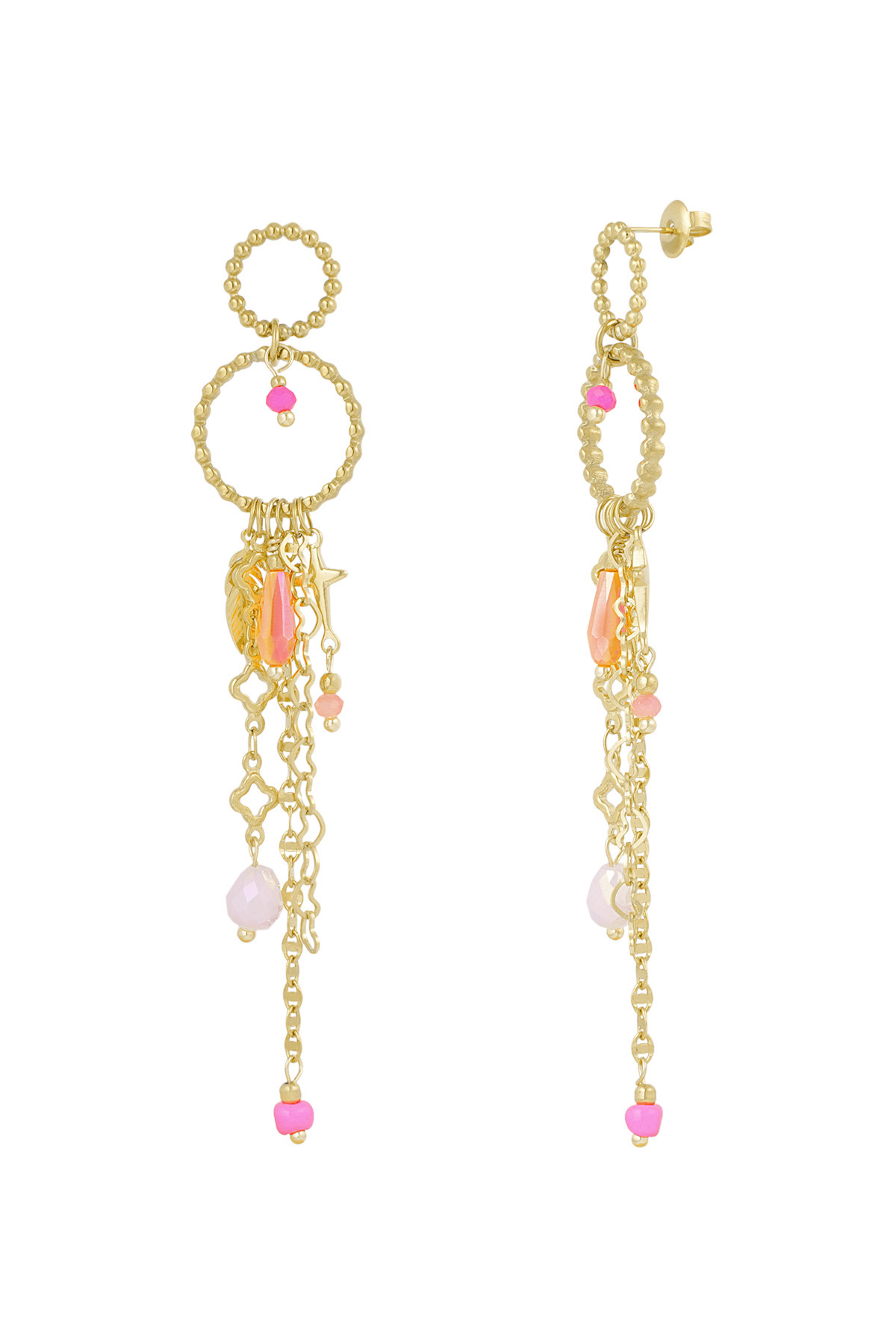 Earrings summer madness - pink gold