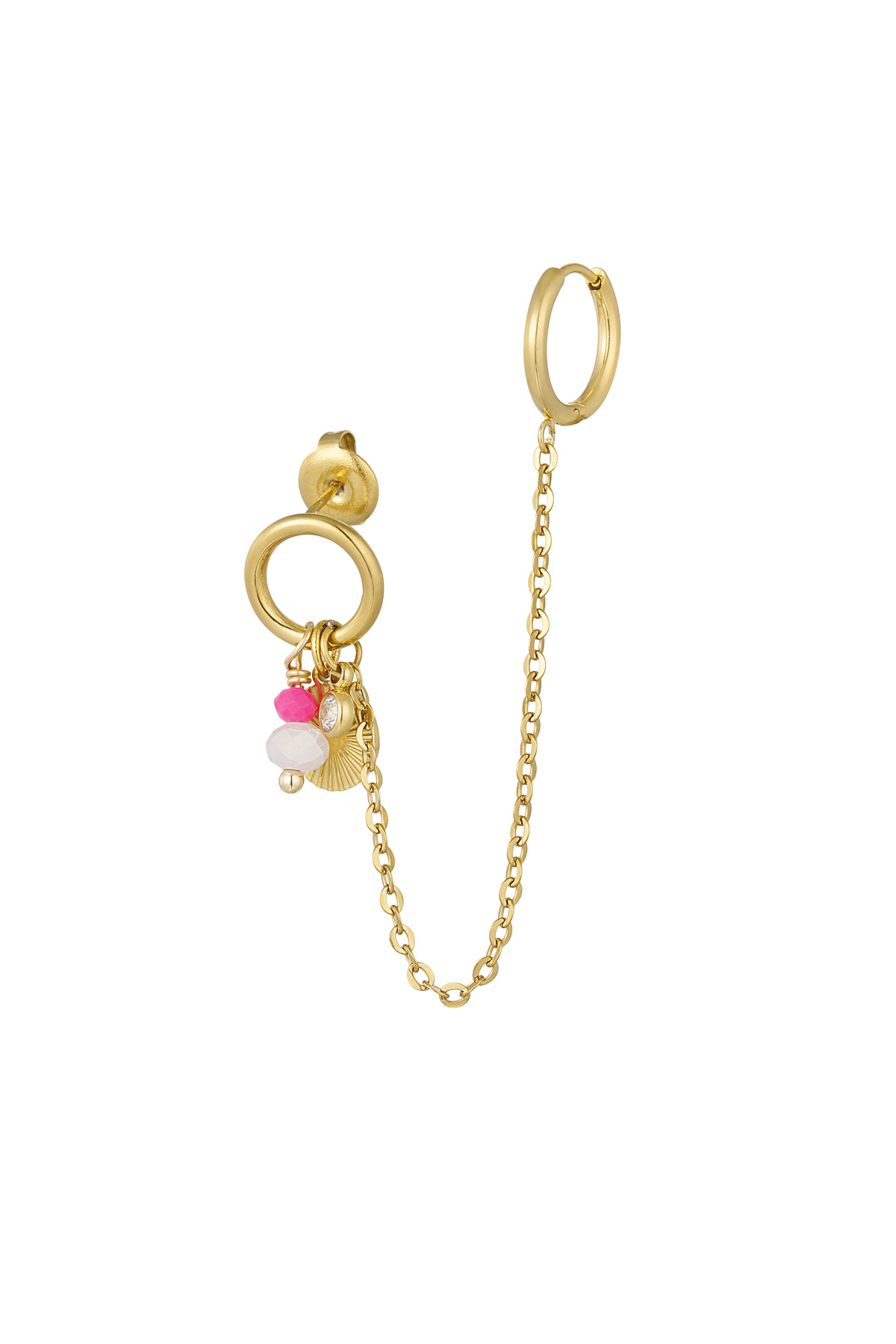Double love earrings - gold  h5 