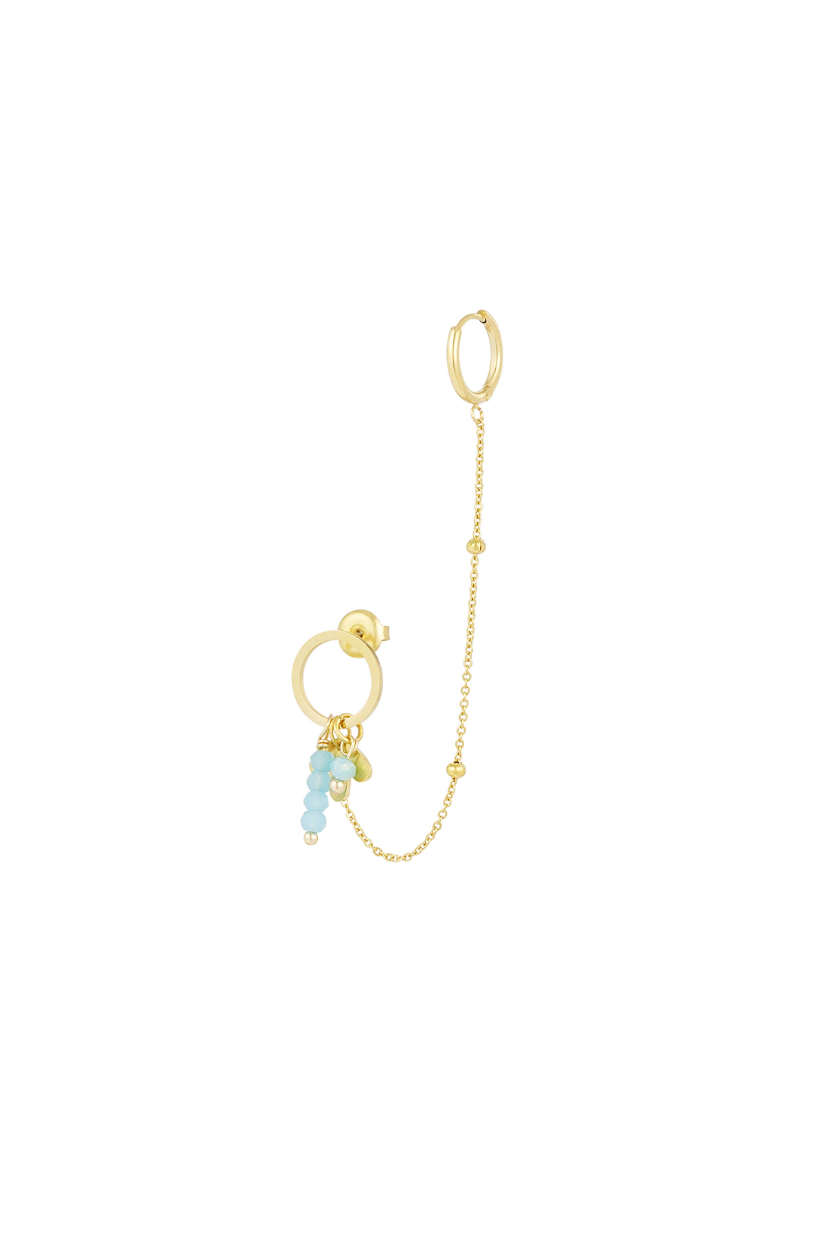 Boucles d'oreilles summer fling - or bleu h5 Image5