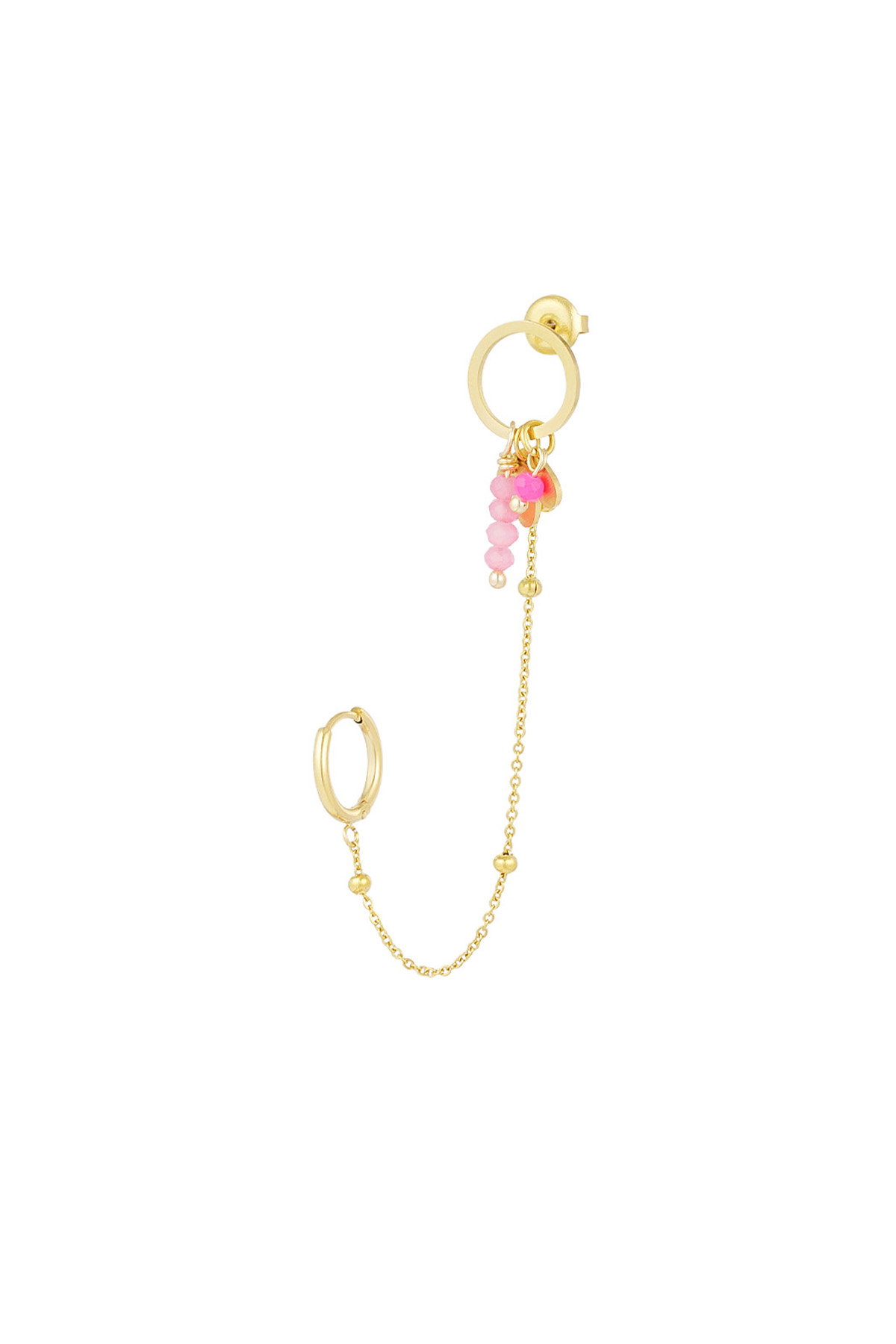 Earrings summer fling - pink gold