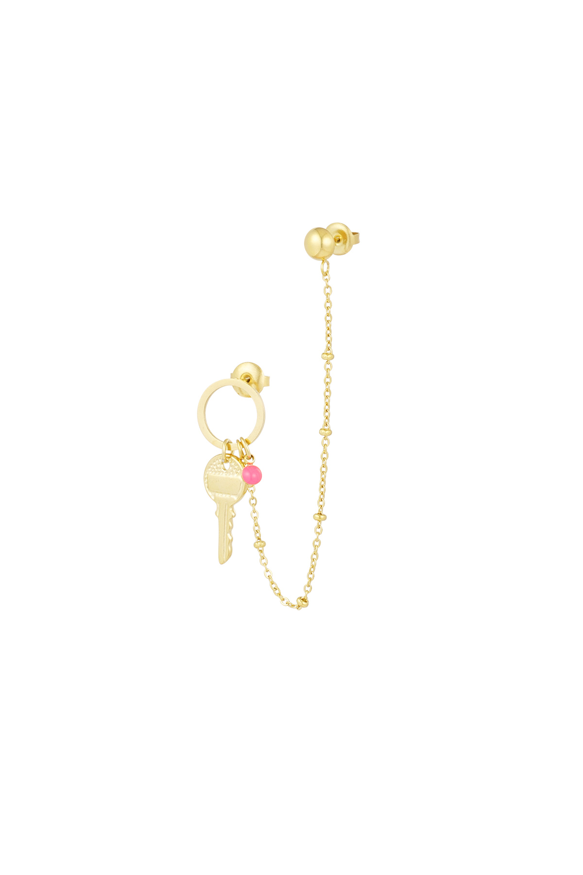 Earring key to my heart - gold h5 Picture3