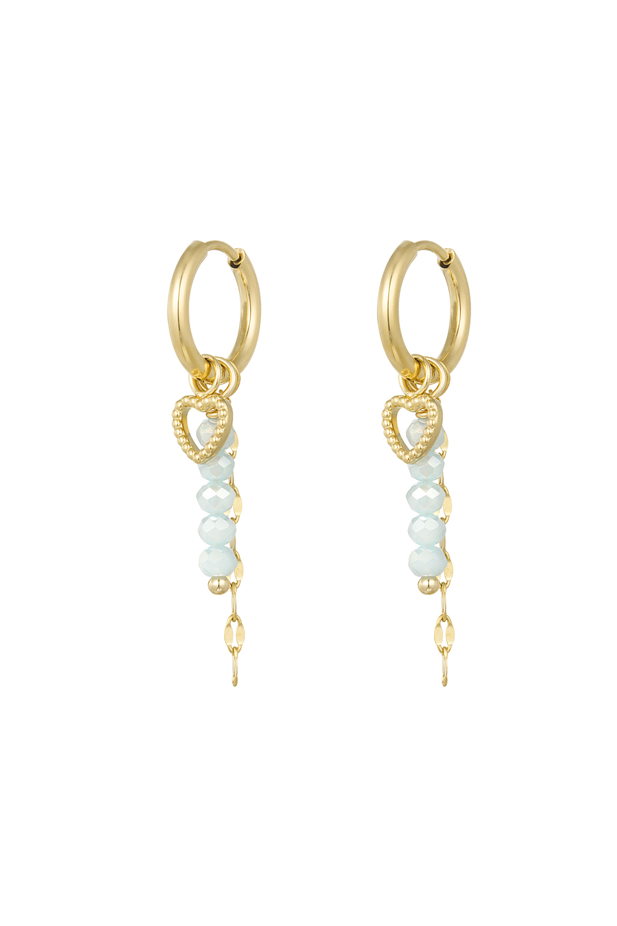 Love on top charm earrings - blue/gold 