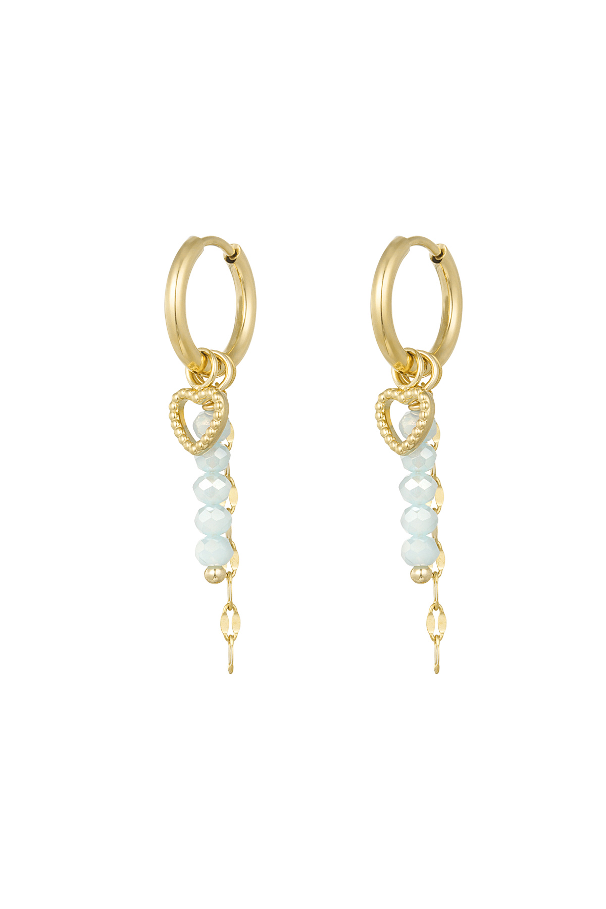 Love on top charm earrings - blue/Gold color  2