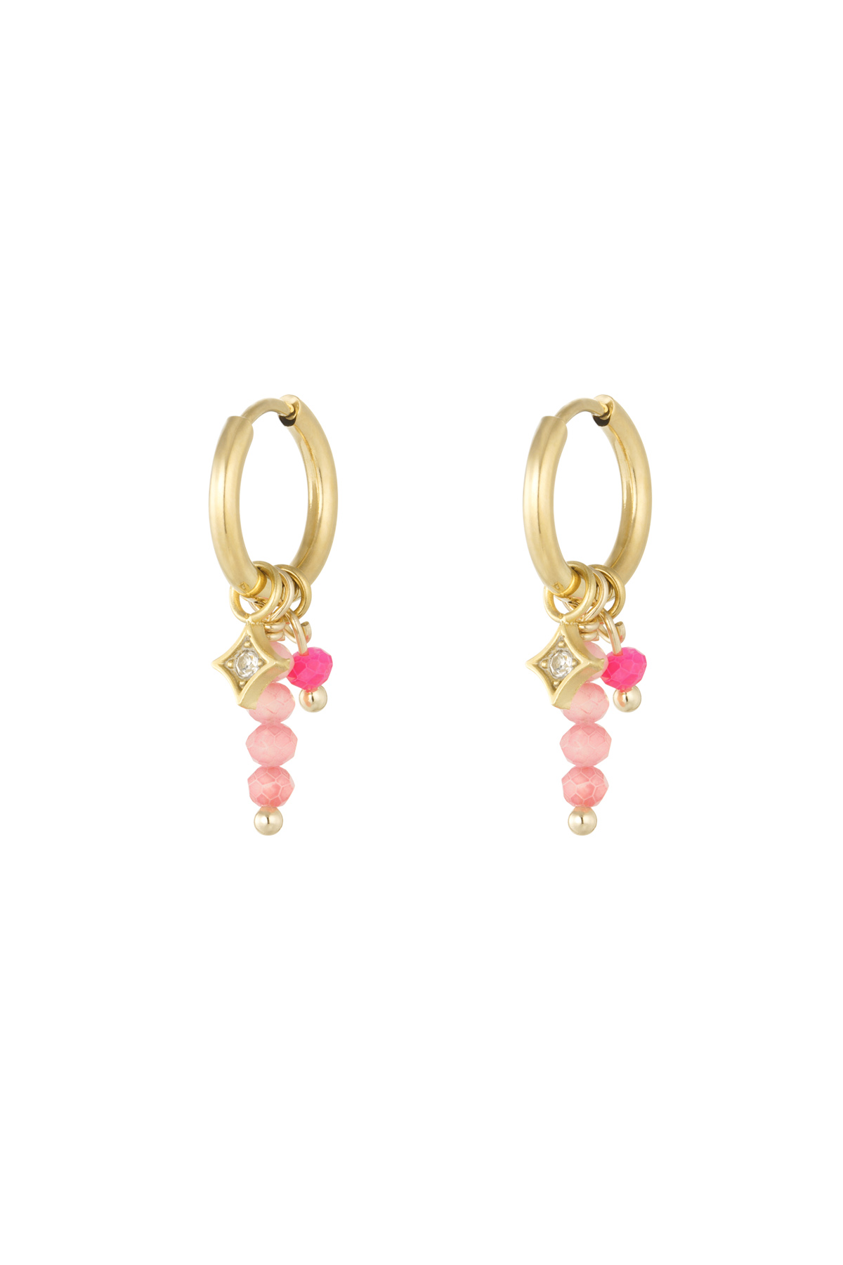 Earrings summer madness - pink gold h5 