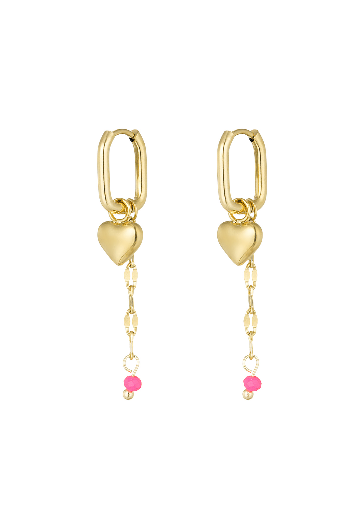 Forever love earrings - pink/gold  h5 