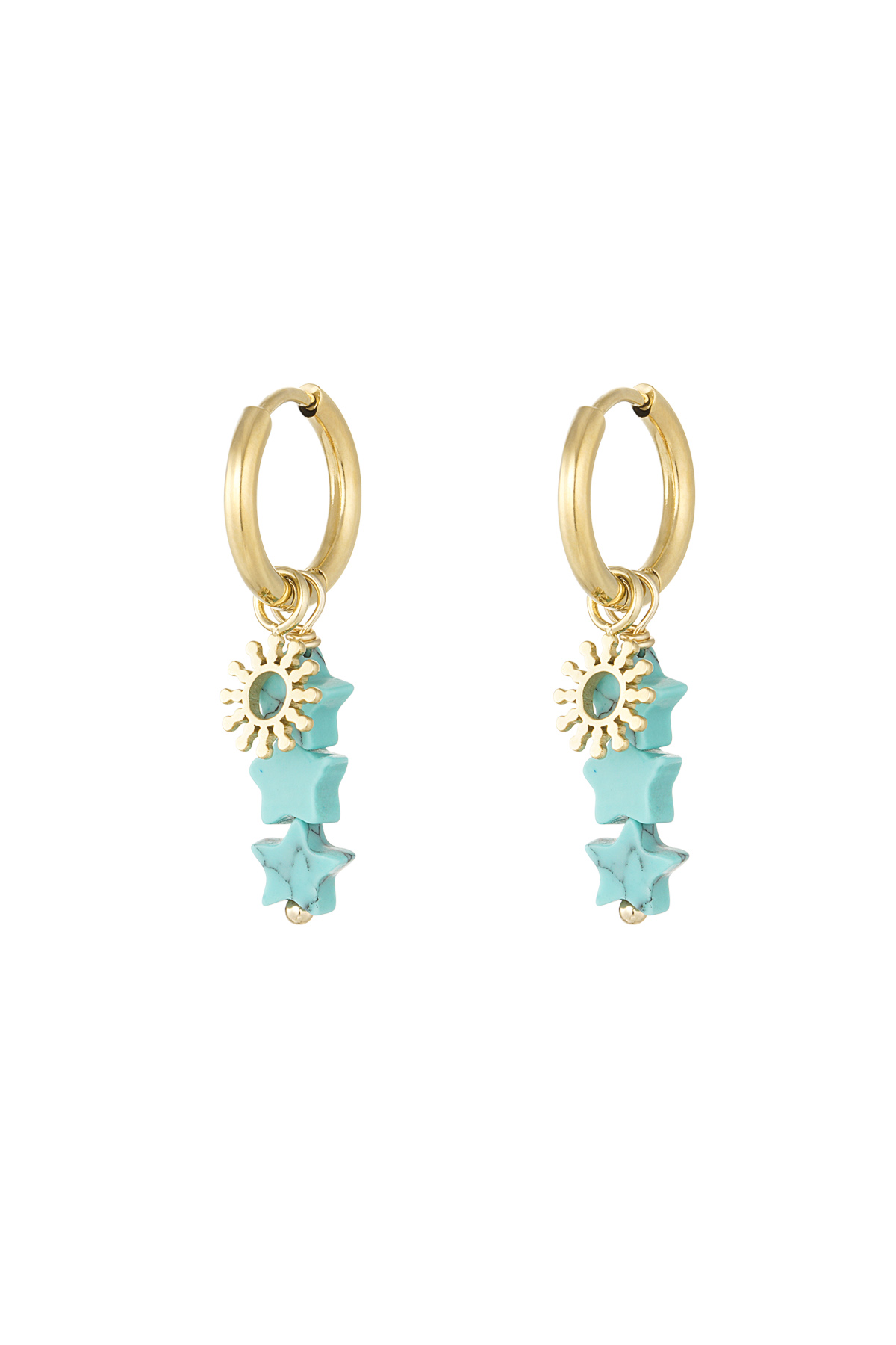 Earrings summer star - blue gold h5 