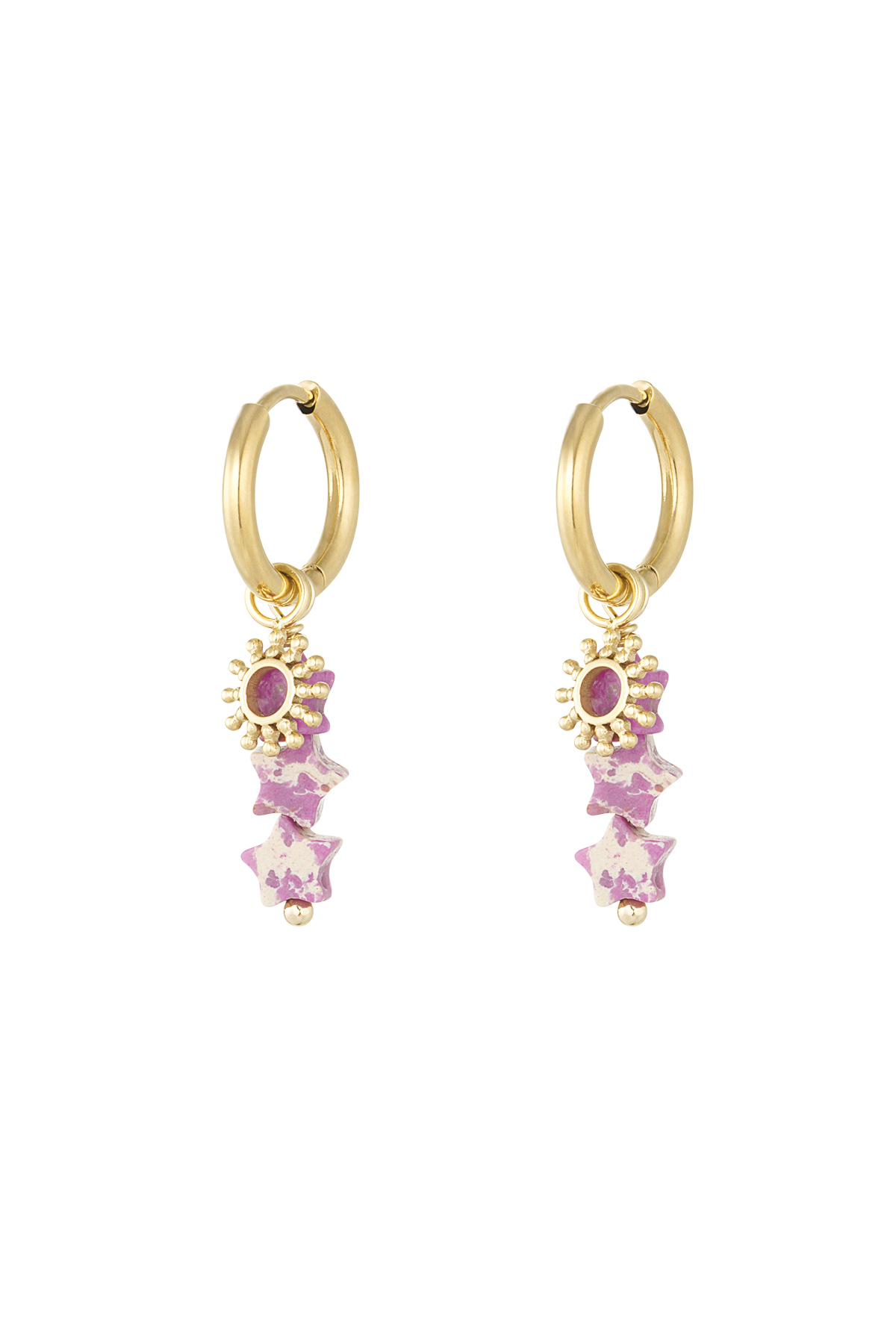 Earrings summer star - purple