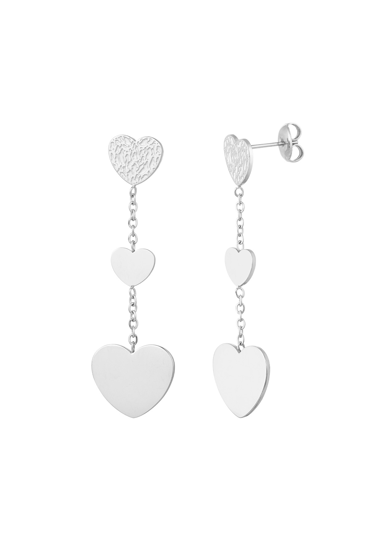 Earrings double the love - silver