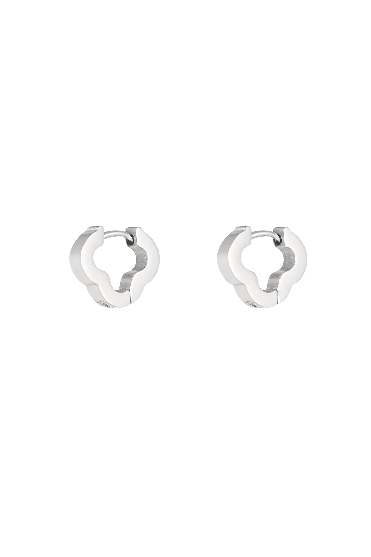 Basic clover earrings small - silver  h5 